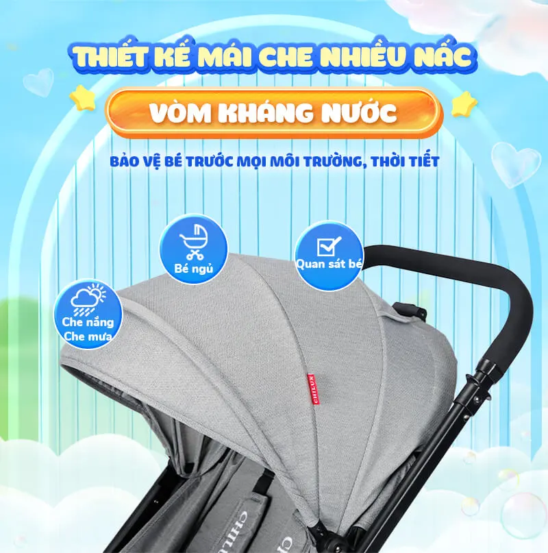 Xe đẩy hai chiều Chilux K3, gấp nhỏ gọn