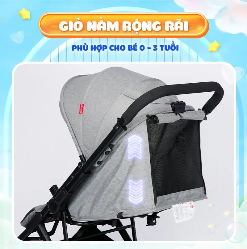 Xe đẩy hai chiều Chilux K3, gấp nhỏ gọn