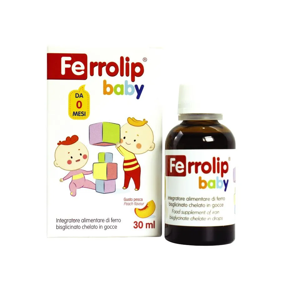 Sắt Ferrolip Baby dạng siro vị đào thơm ngon lọ 30 ml - Bổ sung sắt cho cơ thể