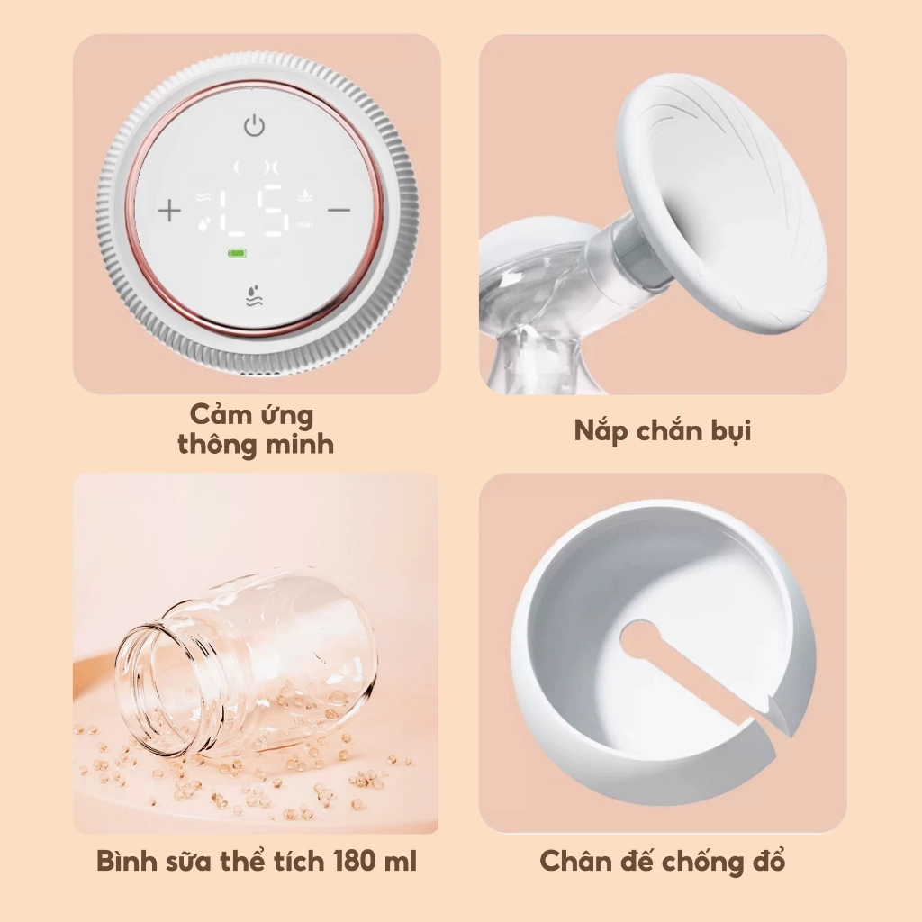 Máy hút sữa điện đôi TG-8079 TOPGIAKIDS có dây, đa chế độ massage êm ái,không gây đau rát, bảo hành 3 năm