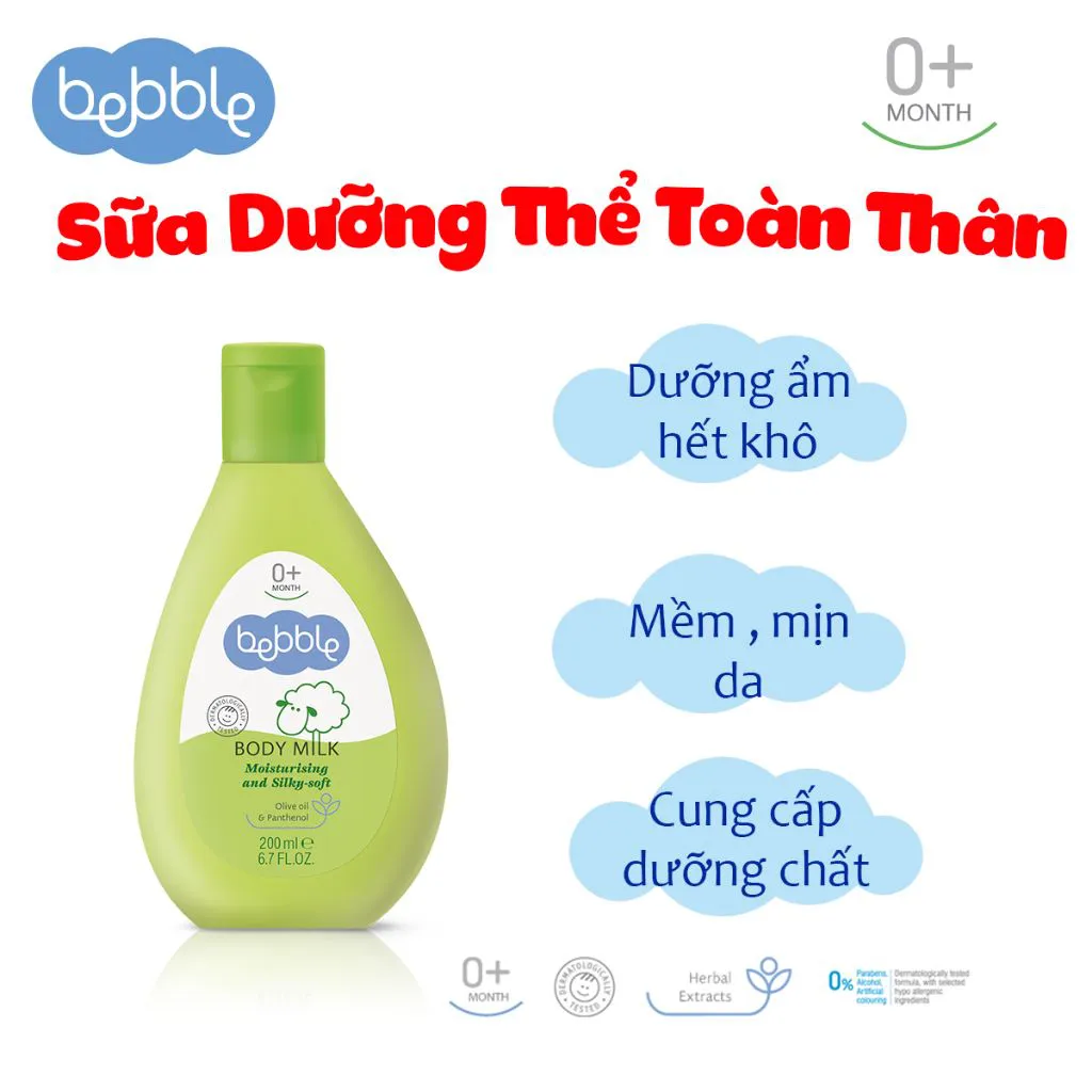 Sữa dưỡng ẩm toàn thân Bebble Body Milk 200ml