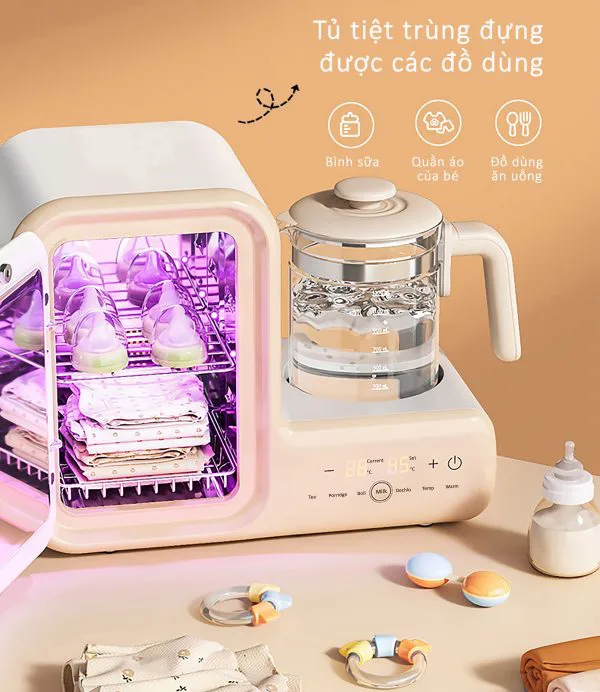 Máy tiệt trùng - Đun nước hâm sữa đa chức năng SHAVI bản nâng cấp 10 in 1