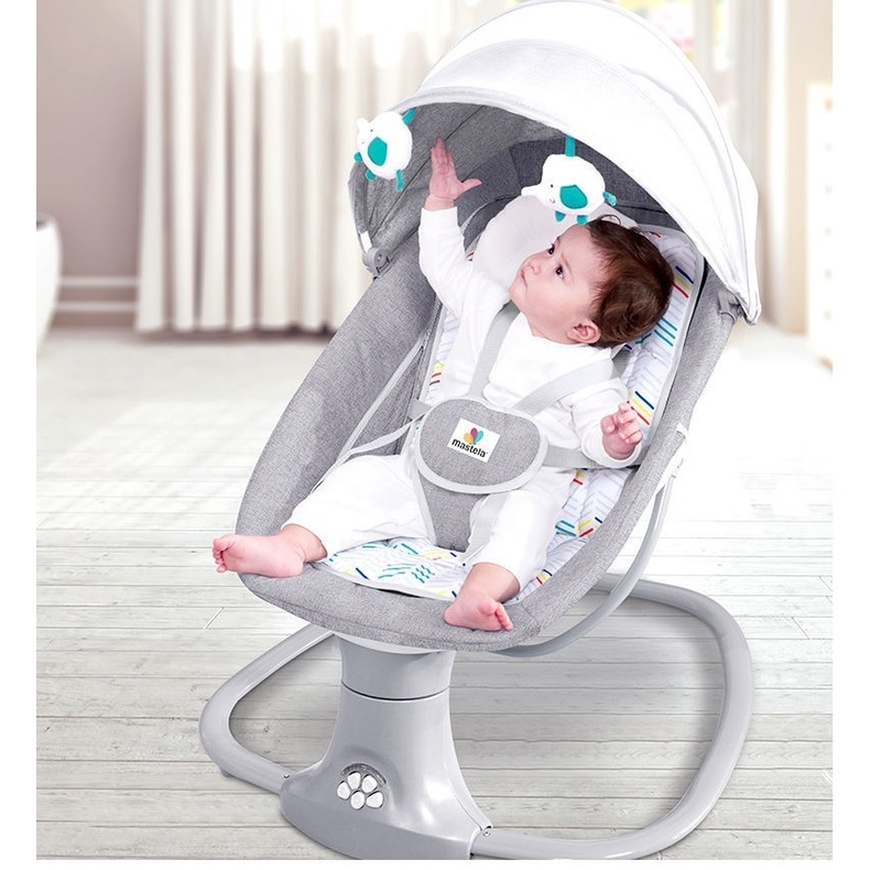 Nôi điện tự động ru ngủ cho bé Gluck SG001 có điều khiển từ xa kèm kết nối bluetooth