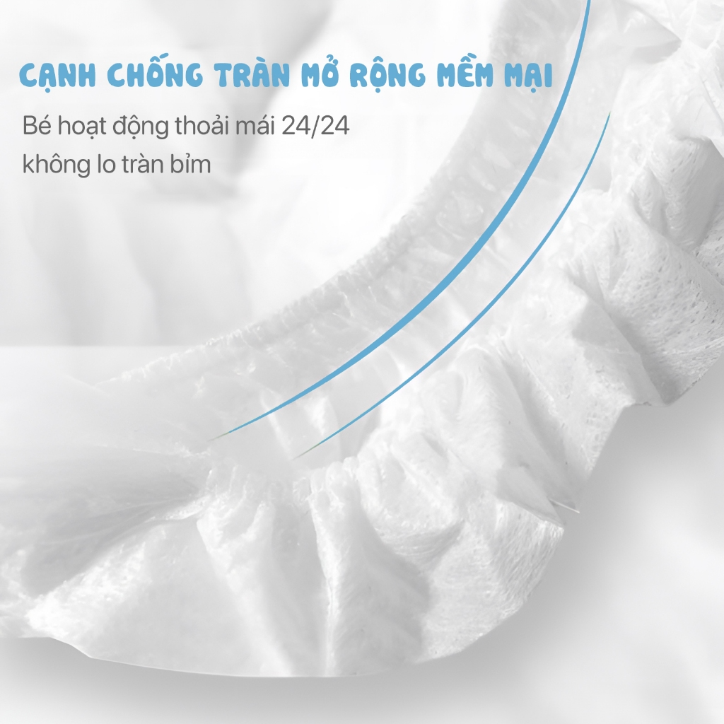 Bỉm quần Topgiakids B02 bảo vệ làn da của bé, đai chun đệm mây mềm mại, chống tràn tối đa